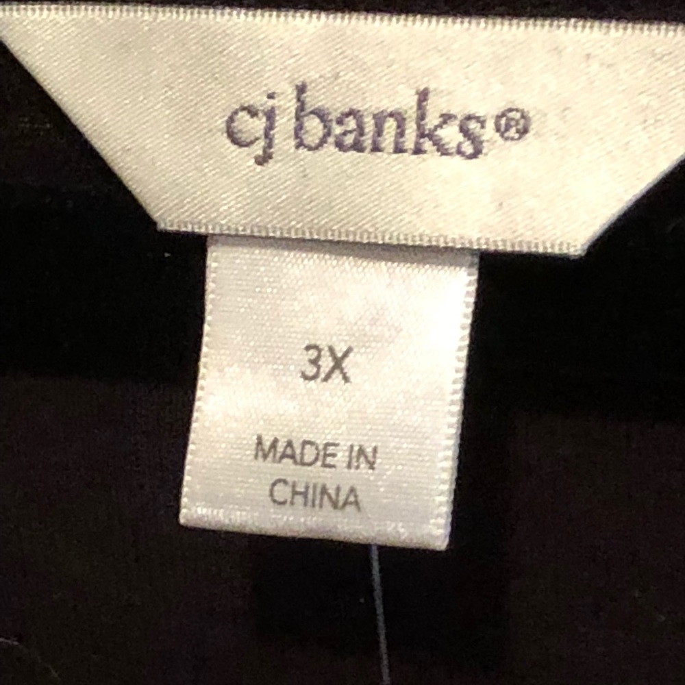 NWT-CJ BANKS Black/Cream Top 3X - Picture 3 of 5